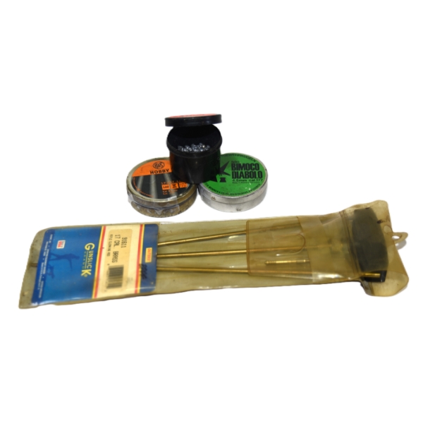 1- Brass 3 Pieces 17 cal. Cleaning Rod And 500 177 Pellets