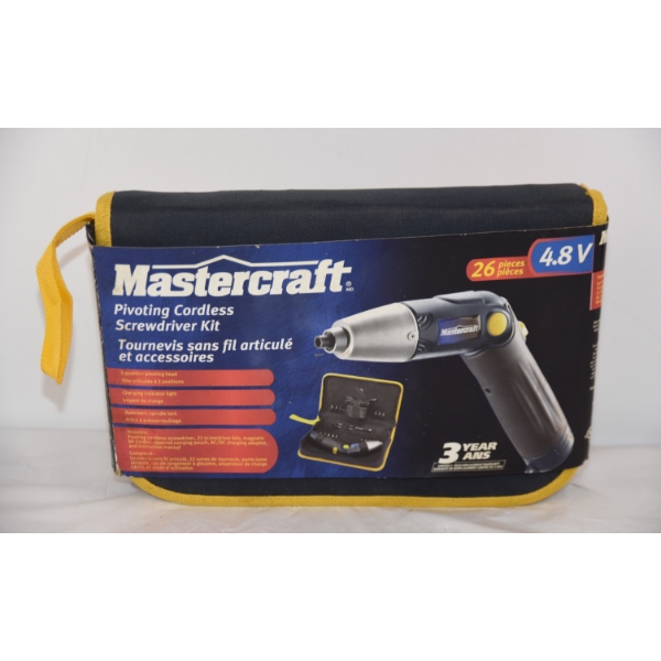 Mastercraft Pivoting Cordless Screwdriver Kit