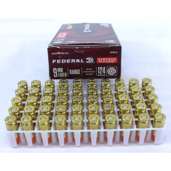50 Rounds Federal 9mm Luger 124gr. Ammunition