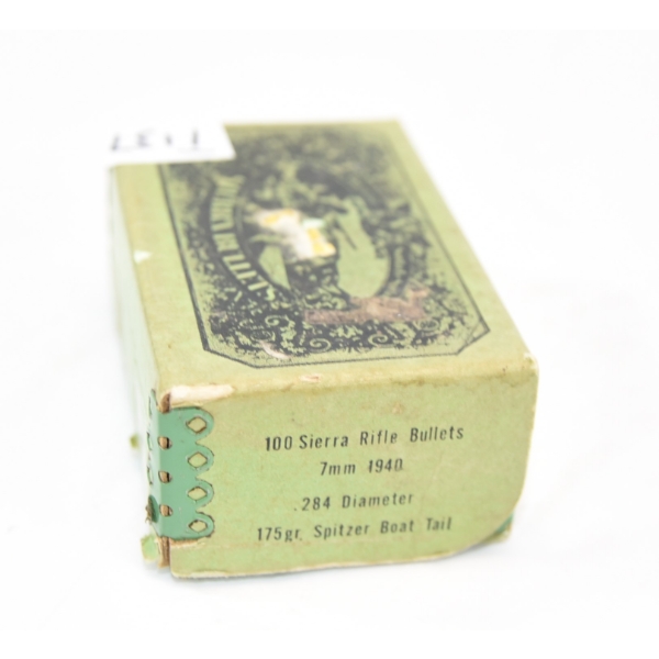 100 Pieces Sierra #1940 .284dia. 175gr Spitzer B.T. Bullets