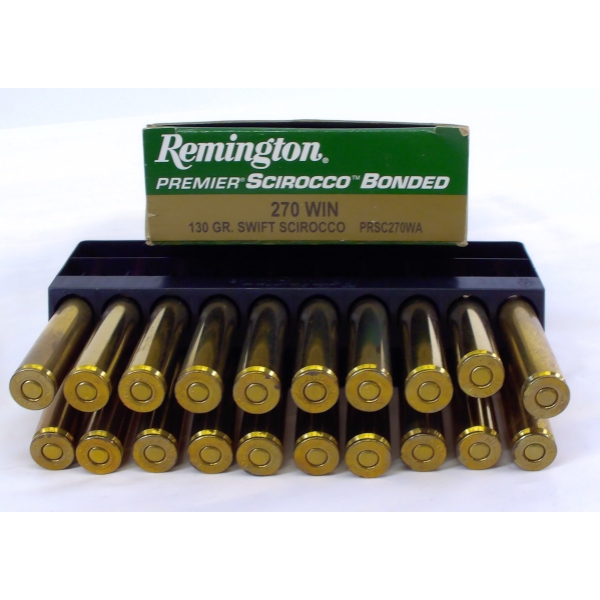 20 Rounds Remington Premier Scirocco Bonded 270 Win. 130gr. Swift Ammunition