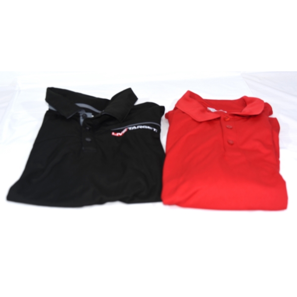 2 Assorted Red and Black Fishing T-Shirts 