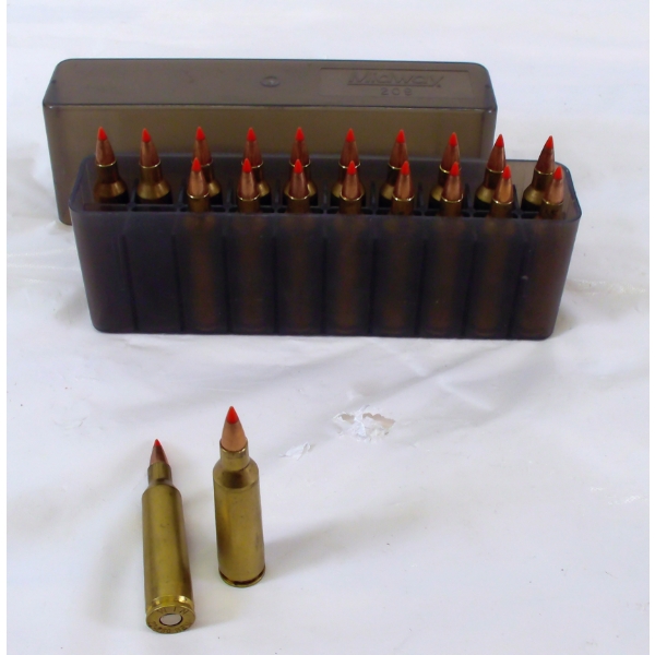 20 Rounds Winchester .22-250 Remington Ammunition in Plastic Storage Box	