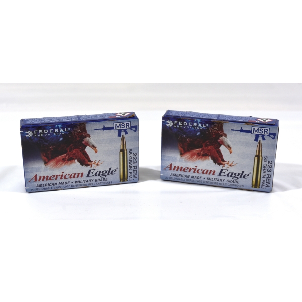 40 Rounds Federal America Eagle 223 REM 55 Grain FMJ Ammunition 