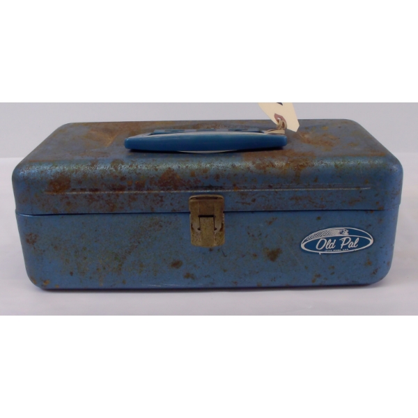 Vintage Old Pal Tackle Box W/ Lures, Hooks & More...