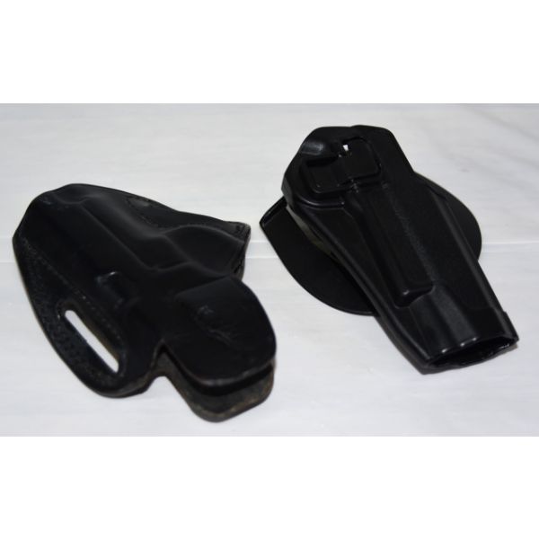 Kydex Adj. Holster & Black Leather Holster