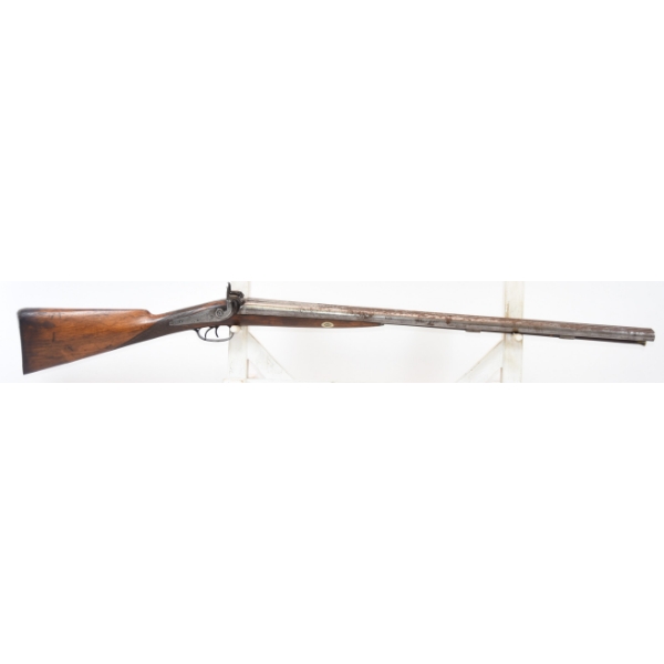 Antique R. Hughes Side By Side Exposed Hammers 12 Gauge Percussion Shotgun