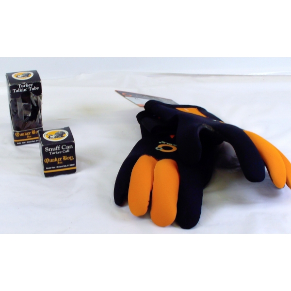 Box Lot - Celsius Ice Gear &  Quaker Boy - Snuff Can Turkey Call & Turkey Talkin' Tube