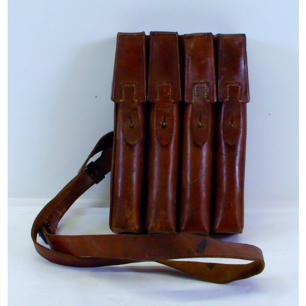 M65 Leather Ammo 4 Cell Magazine Case
