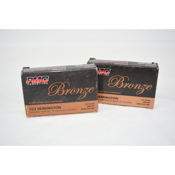 40 Rounds PMC Bronze 223 Remington 55gr. FMJ Ammunition