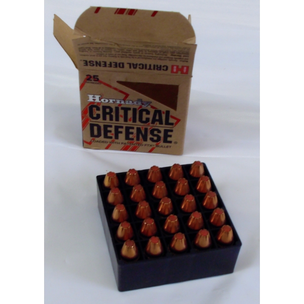 25 Rounds Hornady Critical Defense 9mm 115gr FTX HP Ammunition 