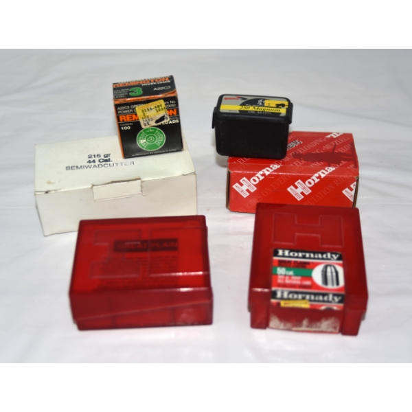Box Lot Assorted Brands & Caliber Ammunition & Reloading Bullets 