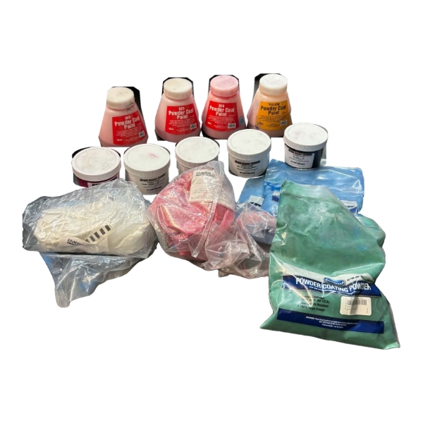 Powder Coating Powder Lot – 14 Pieces, Assorted Colours