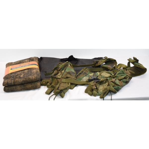 Box Lot Camo Hunting Blind & Vests 