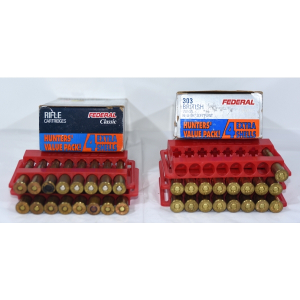 33 Rounds Federal 303 British 180gr. Hi-Shok SP Ammunition