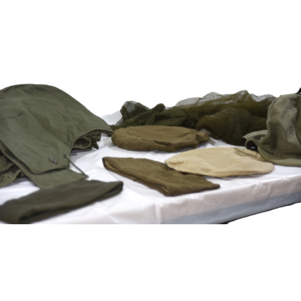 6 Vintage Military Olive Green Field Jacket Hood & 5  Face Nets