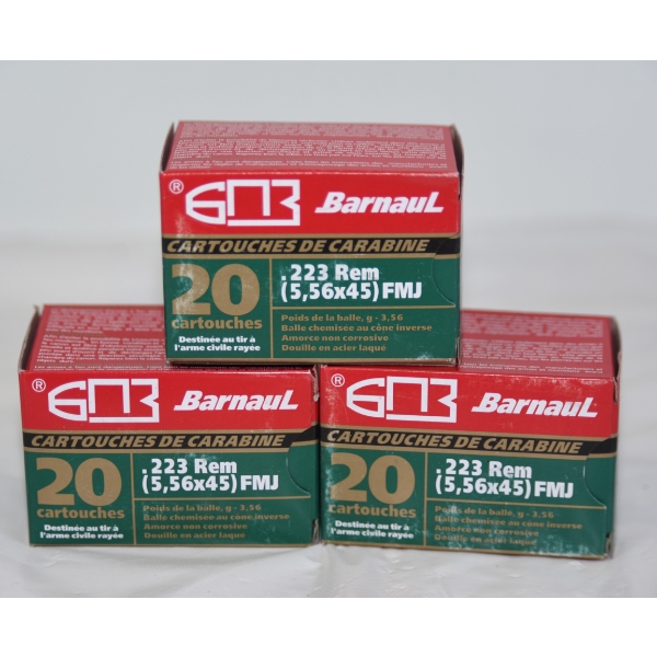 60 Rounds Barnaul .223 Rem 55 Grain Ammunition 