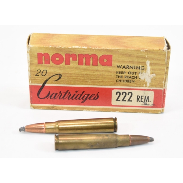 13 Rounds Norma 222 Rem. 50gr. & 2 Rounds WW Super 9MM Ammunition