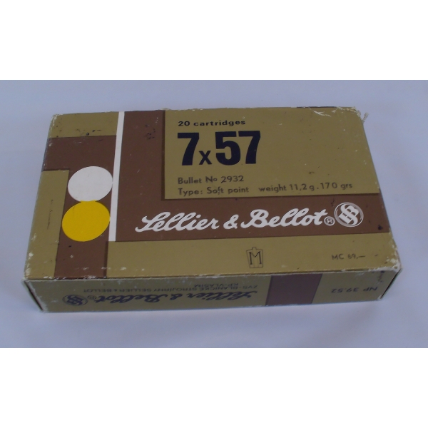 20 Rounds Sellier & Bellot 7x57 Protected Point 158gr. Ammunition