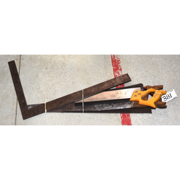 3 Saws & 2 Carpenter Squares 