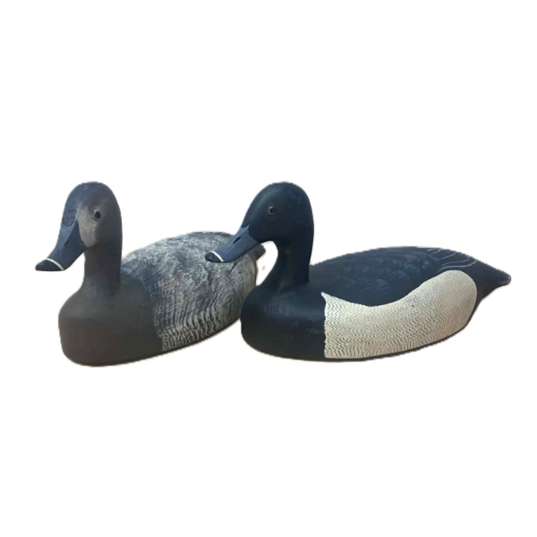 2 Blue Bills Wooden Decoys