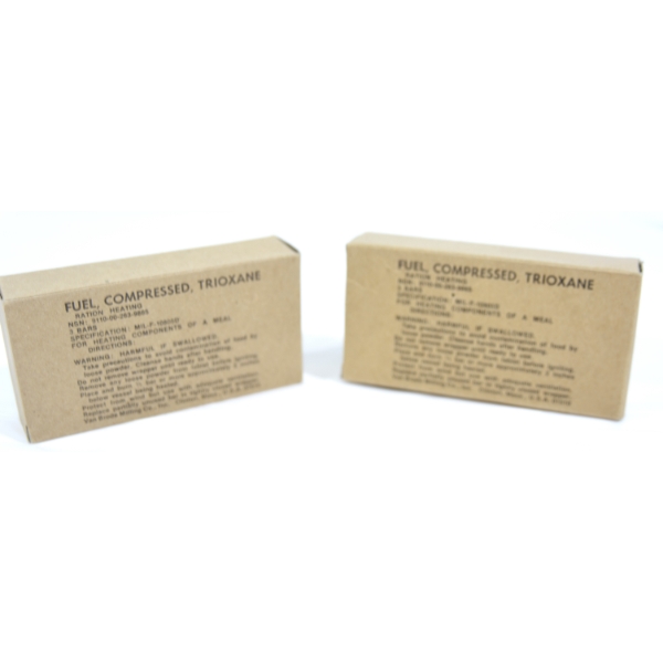 2  Military Boxes Of Fuel  Compressed Trioxane 3 Bars In Each Box 