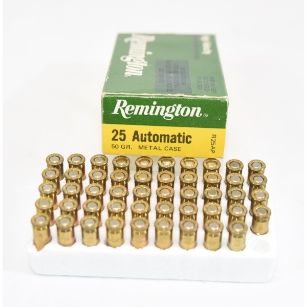 49 Rounds Remington 25 Automatic 50gr. Metal Case Ammunition