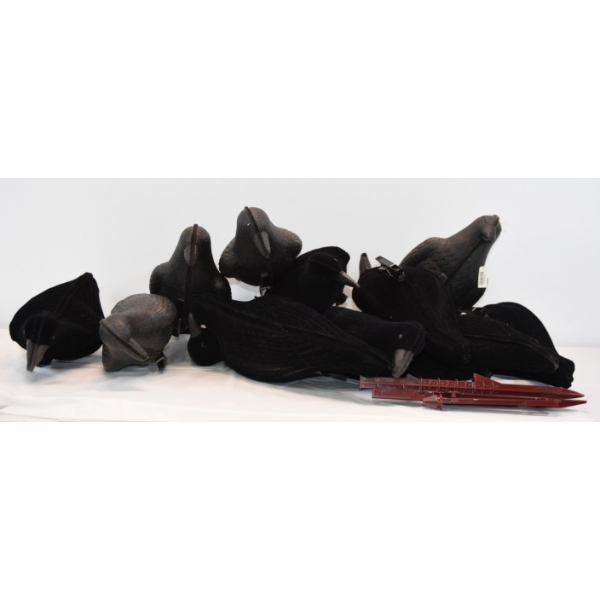 12 Soft Crow Decoys W/ Flambeau Mesh Bag