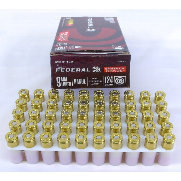 50 Rounds Federal 9mm Luger 124gr. Ammunition