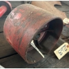 Image 2 : Vintage Red Cast Iron Tractor Belt Pulley with Splined Hub