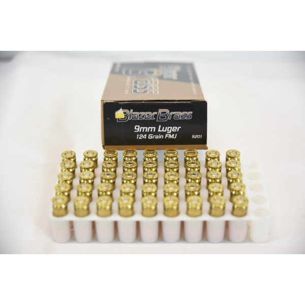 45 Rds. Blazer 9mm Luger 124gr. FMJ Ammunition 