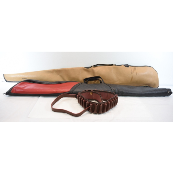 Box Lot Soft Rifle Cases & Shotgun Ammunition Belt