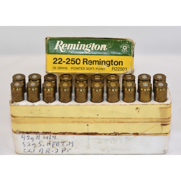 20 Rounds Remington 22-250 Remington 55gr. Pointed SP Ammunition