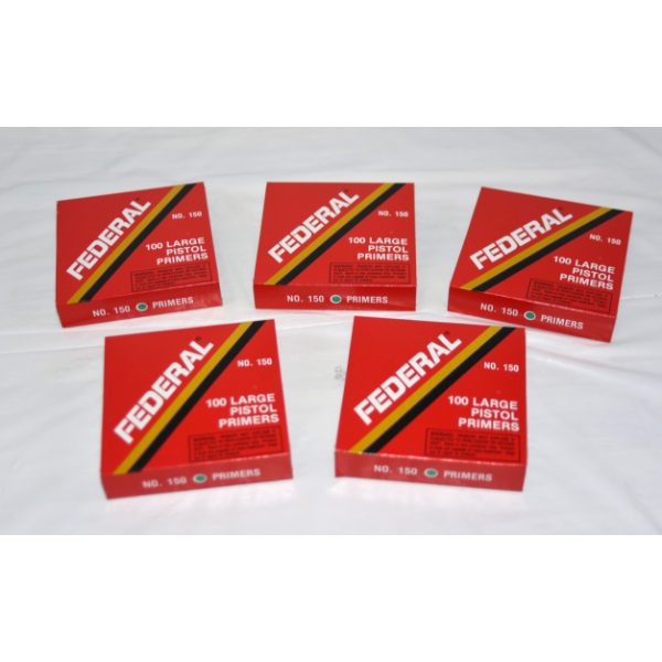 500 Pieces Federal No.150 Large Pistol Primers