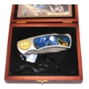 Image 3 : Collectible Folding Wolf Pocket Knife With Wooden Display Case