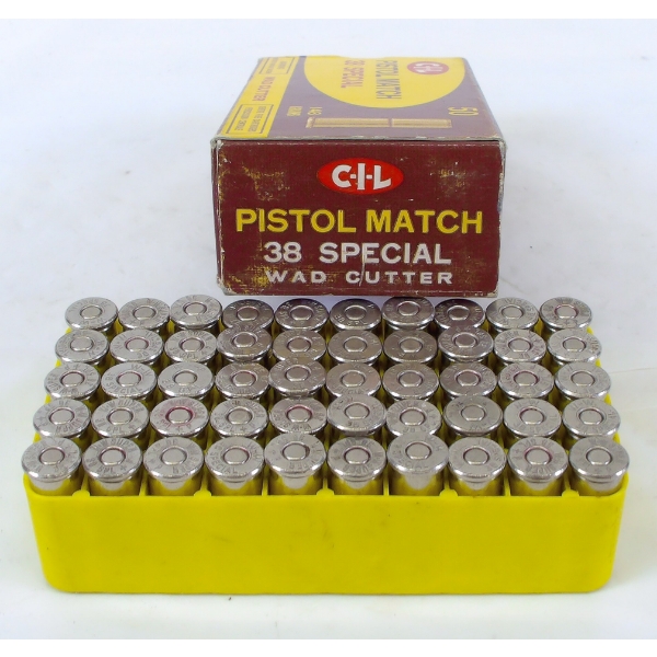 50 Rounds CIL Pistol Match 38 Special Ammunition 