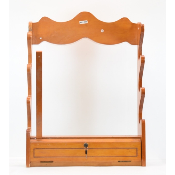 Wooden Gun Rack Display Case With Key