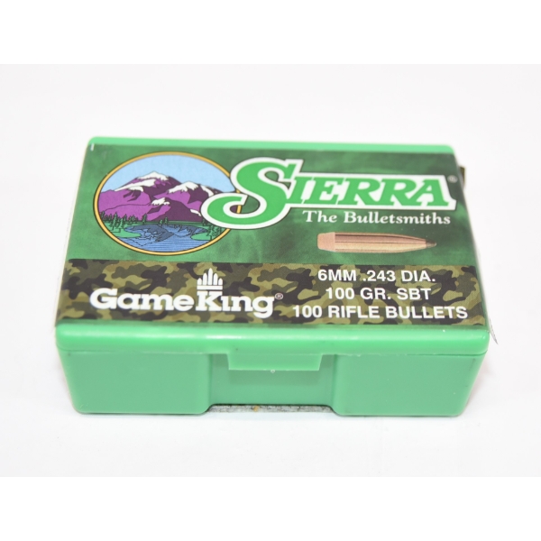 64 Pieces Sierra 6MM .243 DIA 100gr. SPT Rifle Bullets