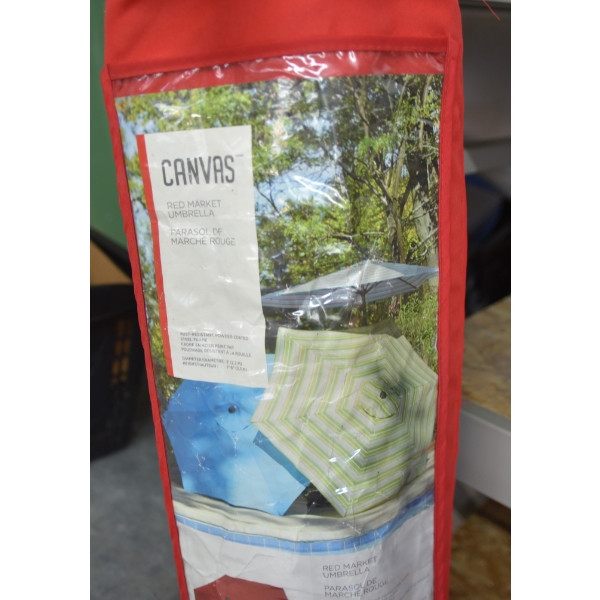 Canvas Red Market Umbrella 
