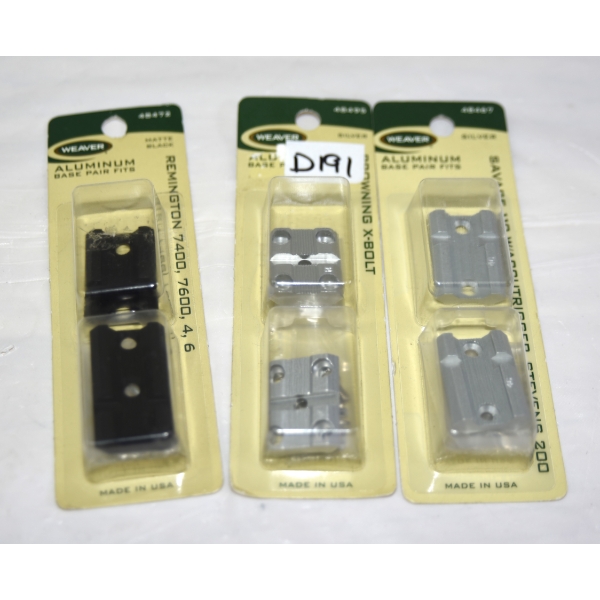 Box Lot 3 Sets Of Weaver Mounts For Assorted Firearms - See Description