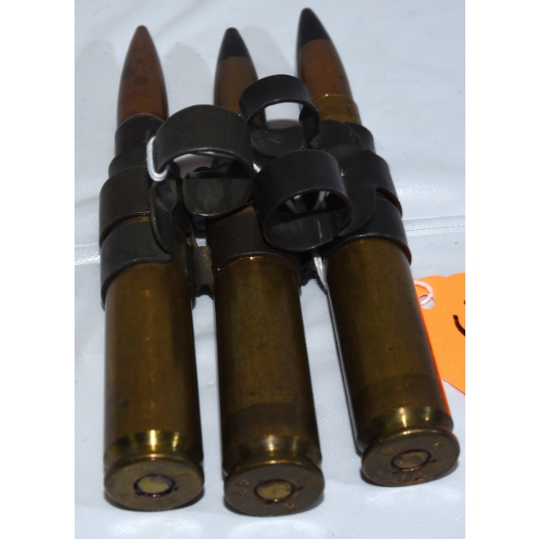 3 Rounds 50cal BMG Ammo In Links