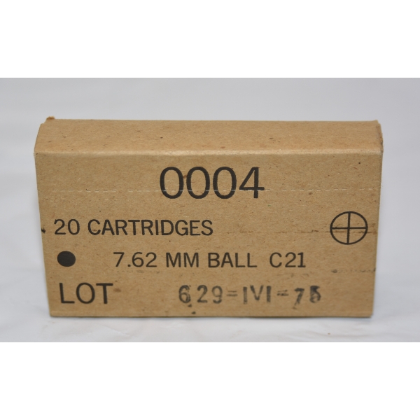 20 Rounds Unknown Brand 7.62mm Ball C21 Ammunition 