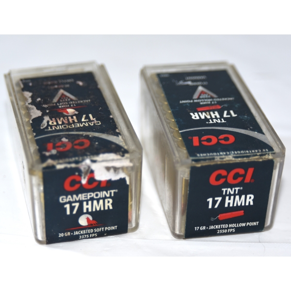 50 Rounds CCI 17 HMR J.S.P. & 46 Rounds CCI 17 HMR J.H.P. Ammunition