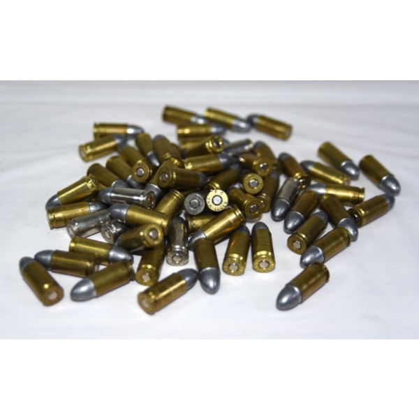 62 Rounds Reloaded 9mm Caliber 125 Grain LRN Ammunition
