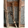 Image 1 : Vintage Farm Lot: Heavy Chain, Spring-Loaded Pipe Tool & Iron Hook Rod