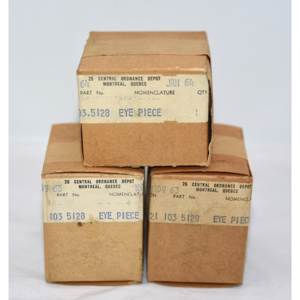 3 In Quantity Eye Pieces From Central Ordnance Depot Montreal Quebec