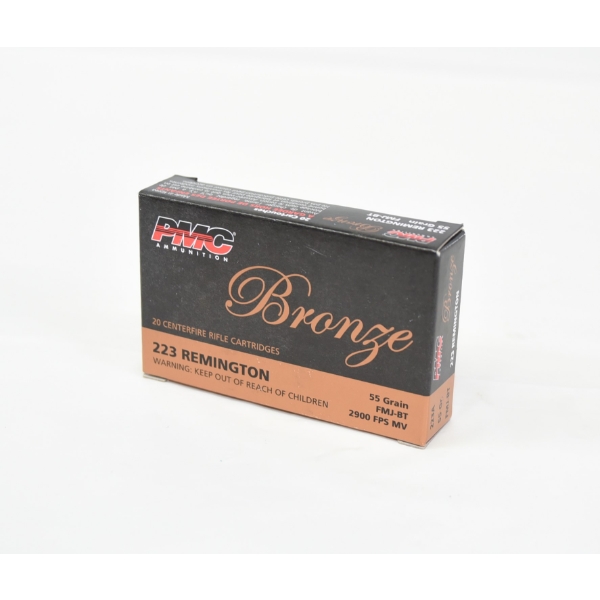 20 Rounds PMC Bronze .223 Remington 55 Grain FMJ-BT Ammunition
