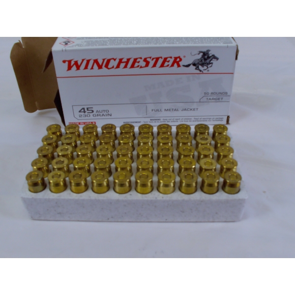 50 Rounds Winchester 45 Auto 230 Grain Ammunition
