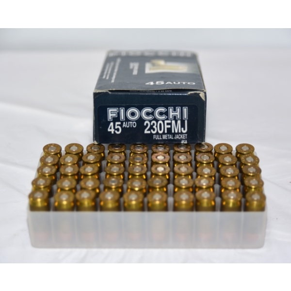 50 Rounds Fiocchi .45 ACP 230 Grain FMJ Ammunition