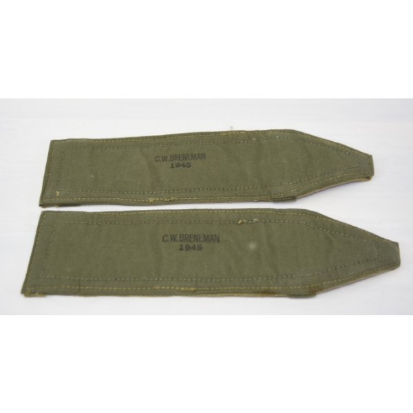 WWII 1945 C.W. Breneman Equipment Shoulder Pads - Set of 2
